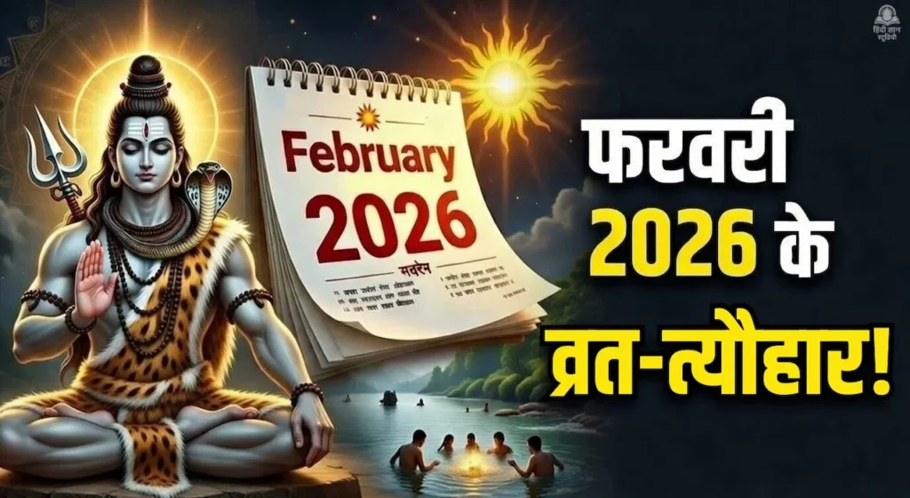 फरवरी 2026 के व्रत त्योहारों की सूची – महाशिवरात्रि, माघ पूर्णिमा, विजया एकादशी और सूर्य ग्रहण