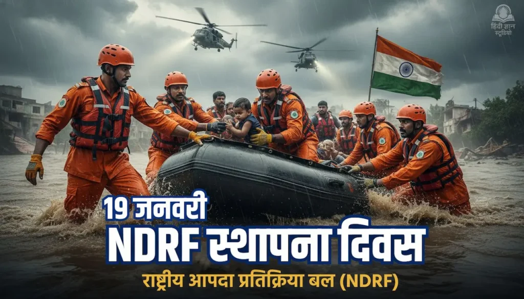 राष्ट्रीय आपदा प्रतिक्रिया बल (NDRF) स्थापना दिवस - 19 जनवरी