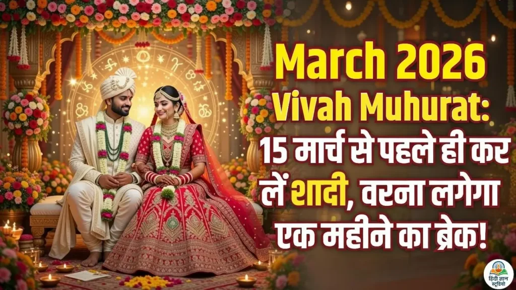 March 2026 Vivah Muhurat: इस महीने लगने जा रहा है खरमास, उससे पहले जानिए मार्च में विवाह के शुभ मुहूर्त 1 March Vivah Muhurat: मार्च 2026 में विवाह के शुभ मुहूर्त कौन से हैं? (Kharmas Date)