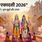 Rangbhari Ekadashi 2026 पूजा में भगवान विष्णु, शिव और माता पार्वती की आराधना करते श्रद्धालु