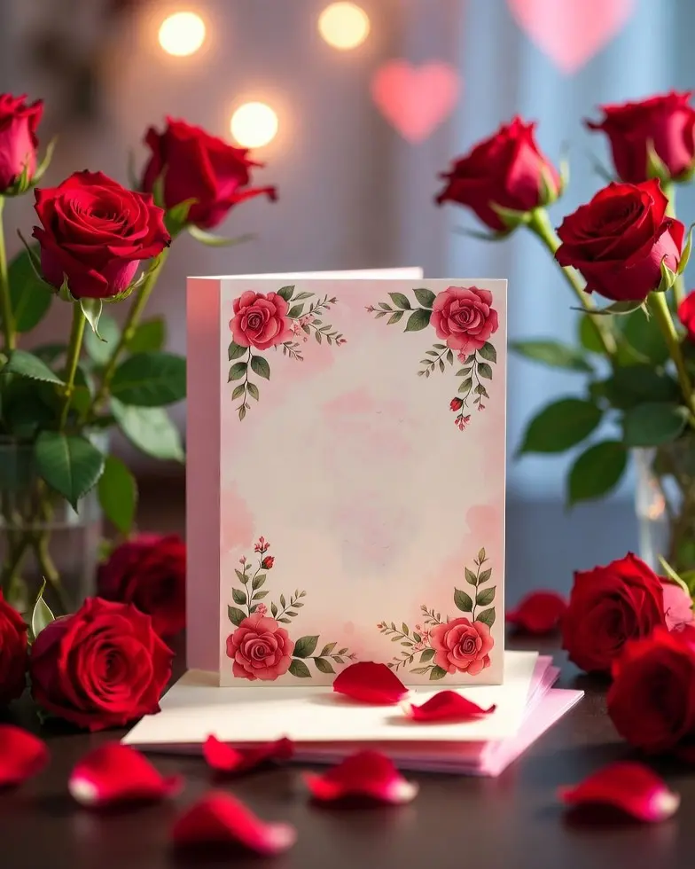 Rose Day Greeting Card with Romantic Message