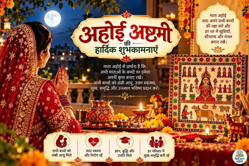 ahoi ashtami ki hardik shubhkamanaye poster