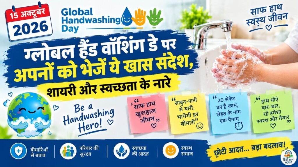 Global Handwashing Day 2026 की शुभकामनाएं, हाथ धोने पर हिंदी कोट्स, शायरी और स्वच्छता के प्रेरणादायक नारे