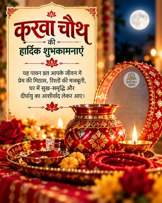 Karwa Chauth Wishes 2026 Photo: करवा चौथ पर जीवनसाथी को भेजें ये प्यार भरे संदेश, कोट्स और शायरी 6 happy karwa chauth wishes quotes hindi