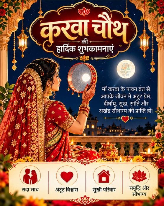 Karwa Chauth Wishes 2026 Photo: करवा चौथ पर जीवनसाथी को भेजें ये प्यार भरे संदेश, कोट्स और शायरी 8 karwa chauth wishes hindi quotes