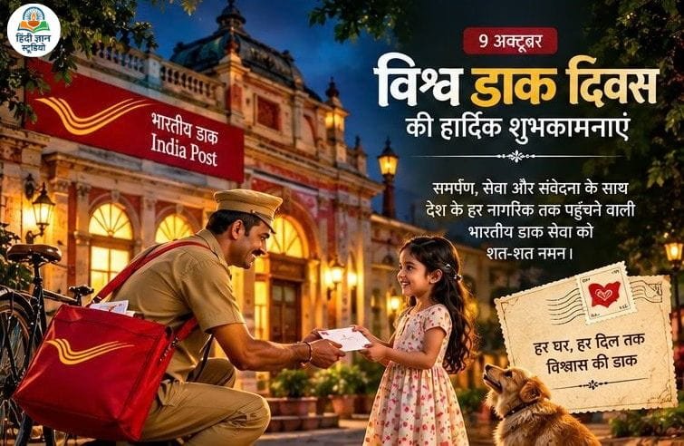 विश्व डाक दिवस - 09 अक्टूबर 2026 शुभकामना संदेश